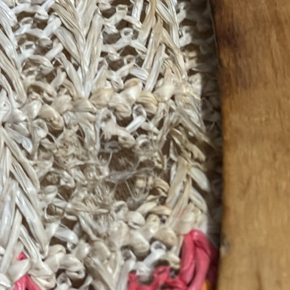 Vintage Woven Clutch-Made in Hong Kong-Wooden Top Closure-Rainbow Exterior - Picture 16 of 17